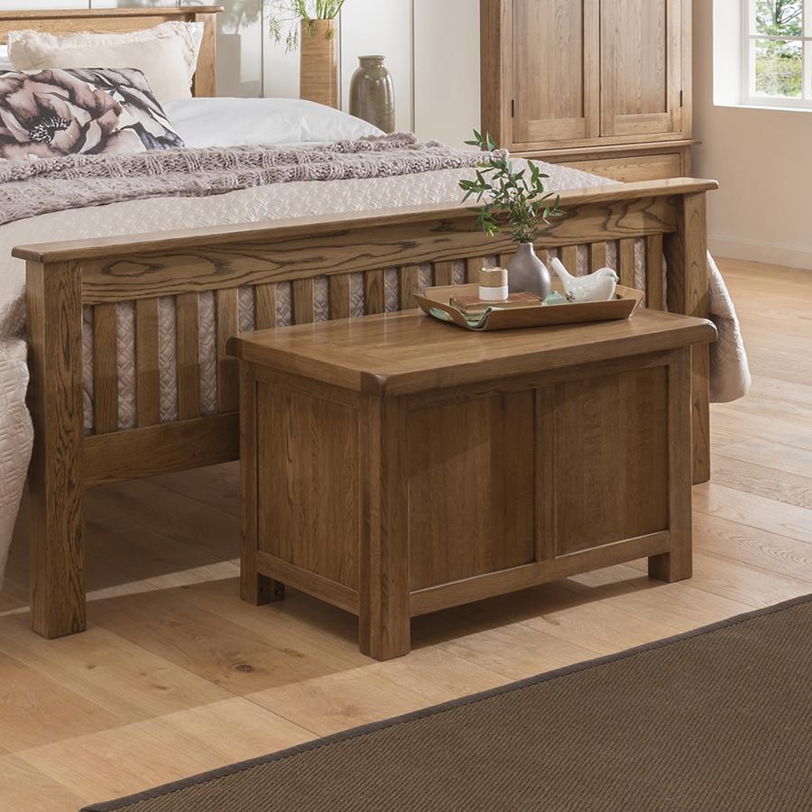 Sherwood Dark Solid Oak Small Blanket Box